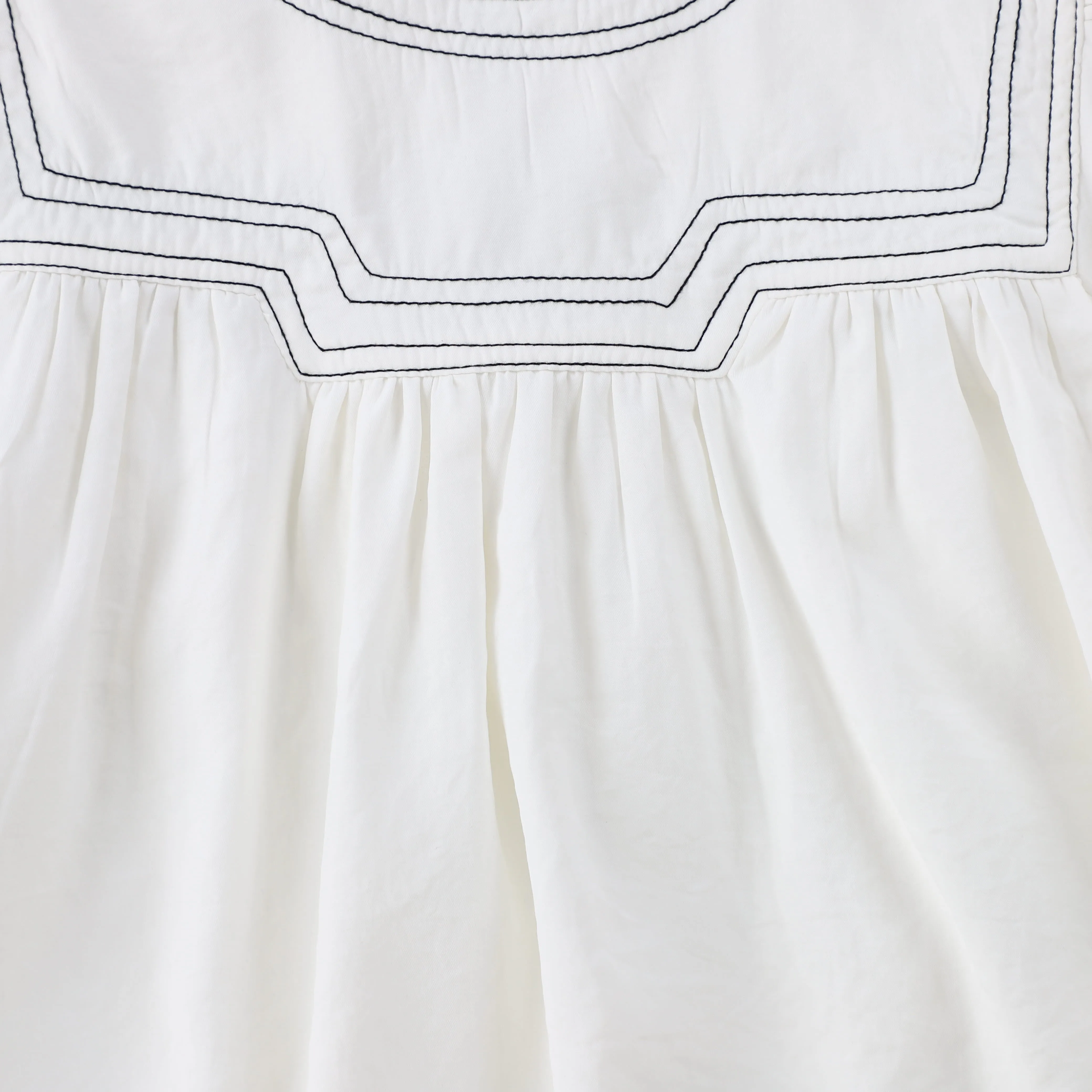 BACE COLLECTION WHITE MUSHROOM TRIM SHIRT [Final Sale]