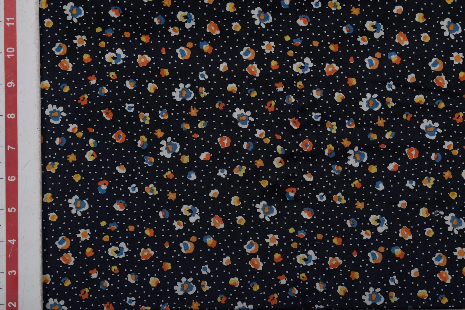 Black Printed Satin Fabric