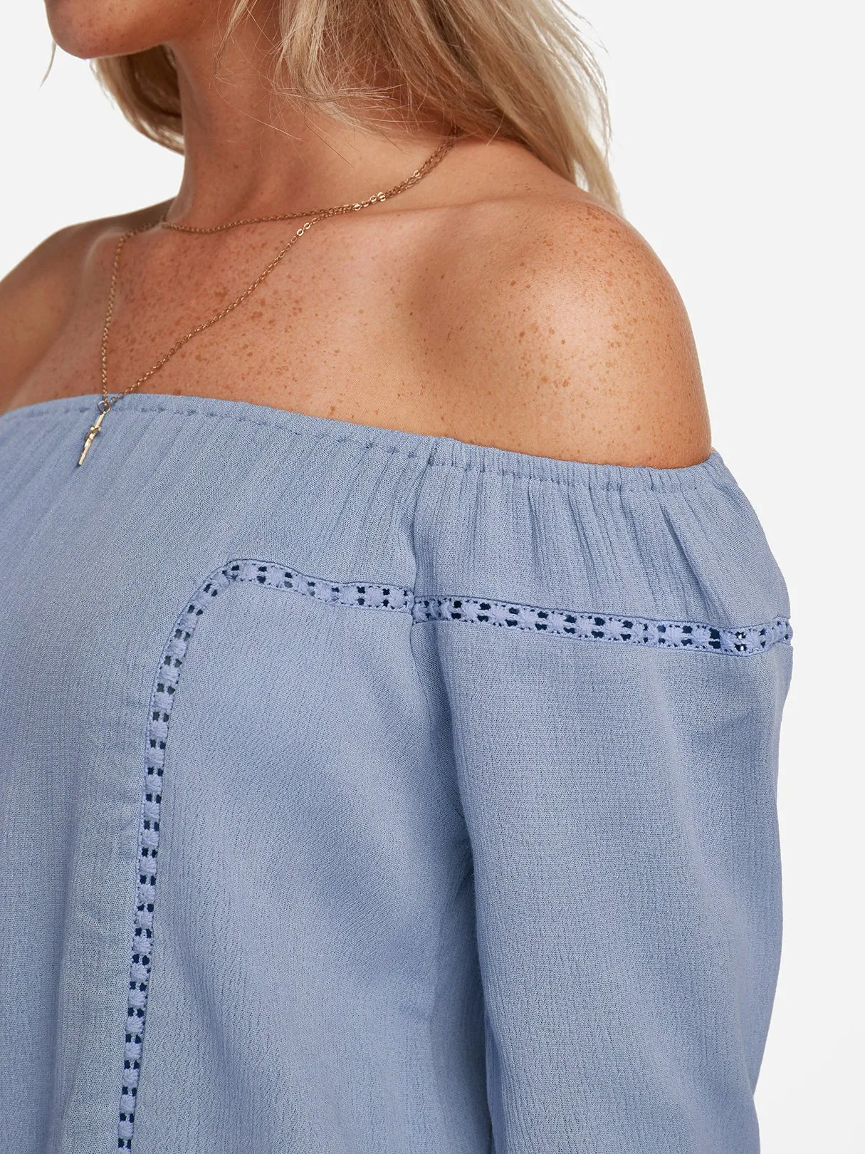 Custom Off The Shoulder Hollow Long Sleeve Blouses