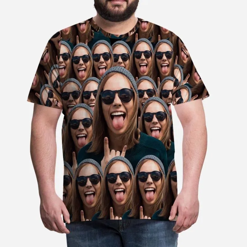 Custom Shirts with Cool Gesture Custom Face T-shirt
