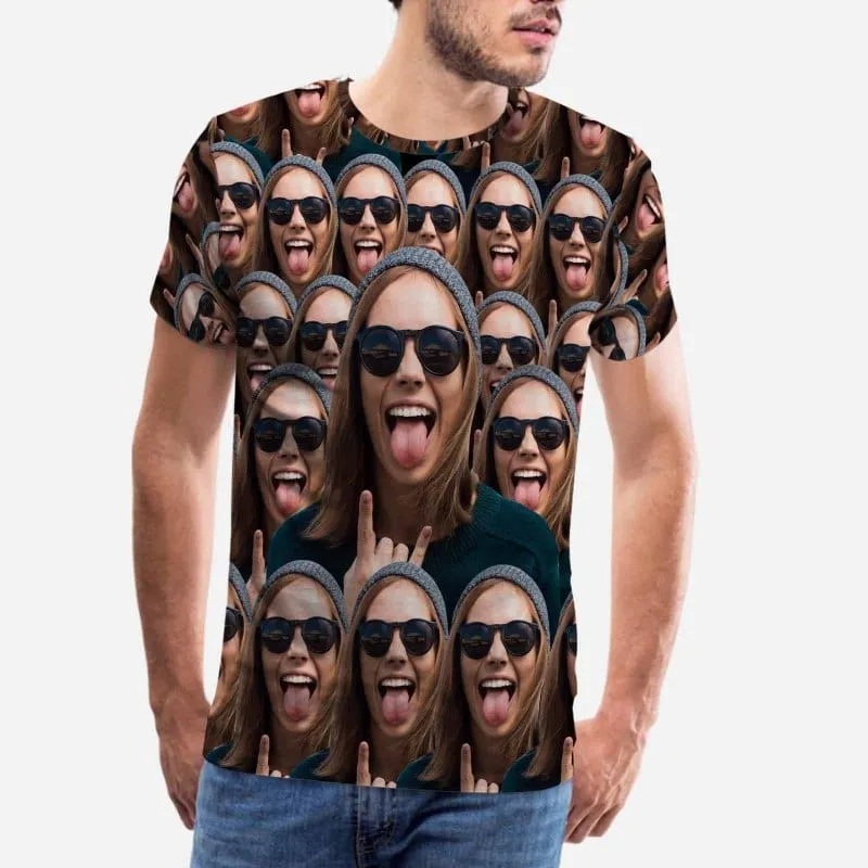 Custom Shirts with Cool Gesture Custom Face T-shirt