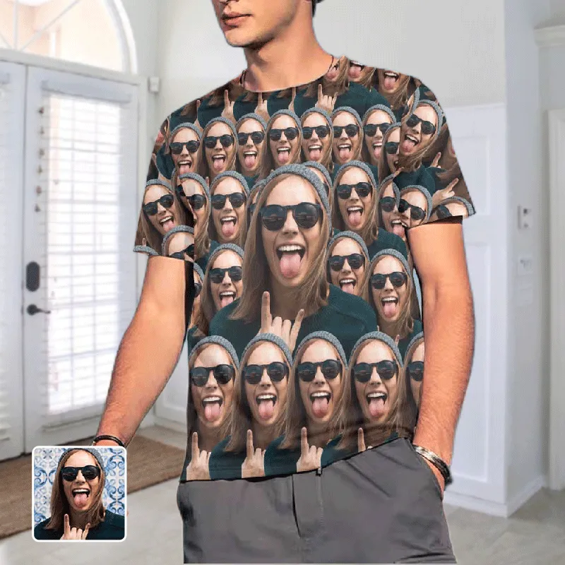 Custom Shirts with Cool Gesture Custom Face T-shirt