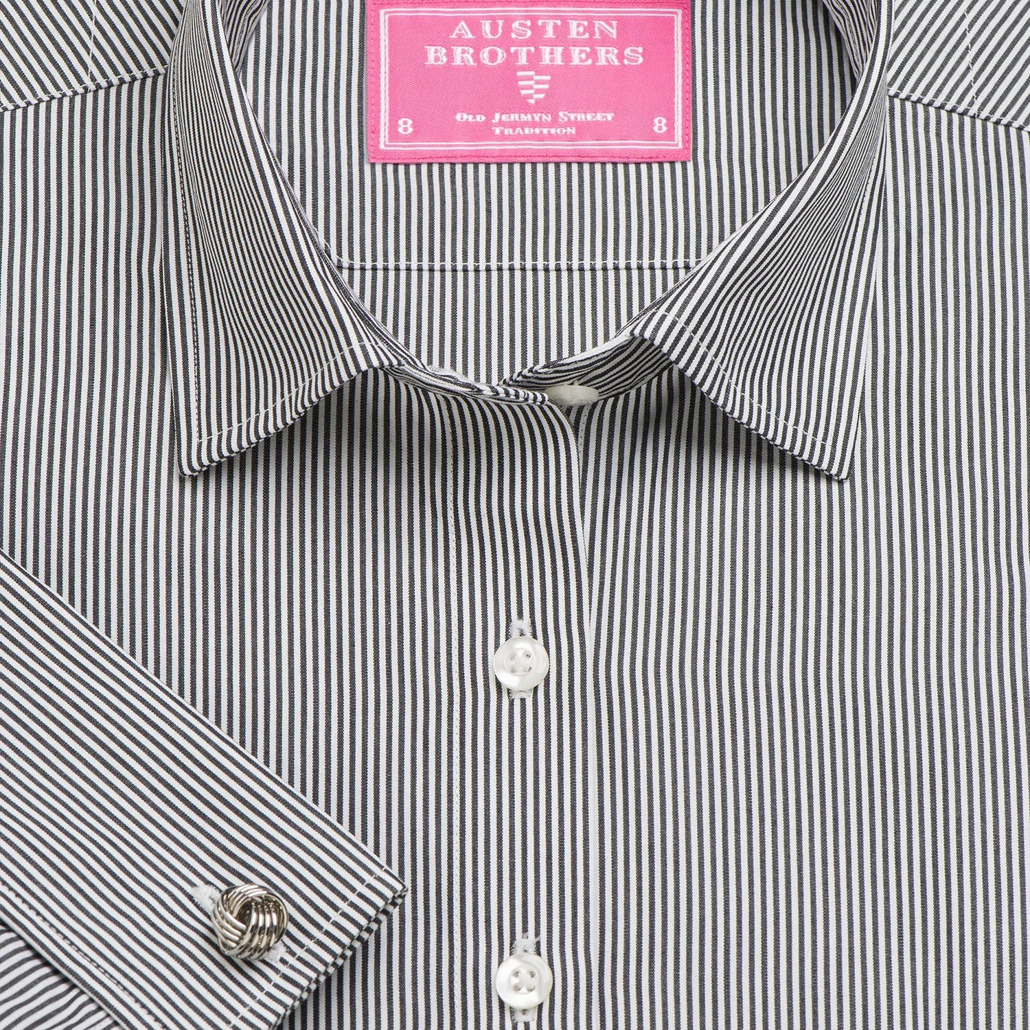 Made 2 Order - Black French Bengal Stripe Poplin