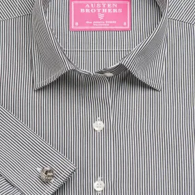 Made 2 Order - Black French Bengal Stripe Poplin