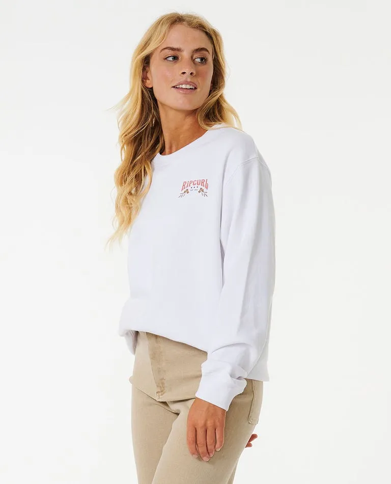 Rip Curl Riptide Relaxed Crew Sweatshirt-Optical White