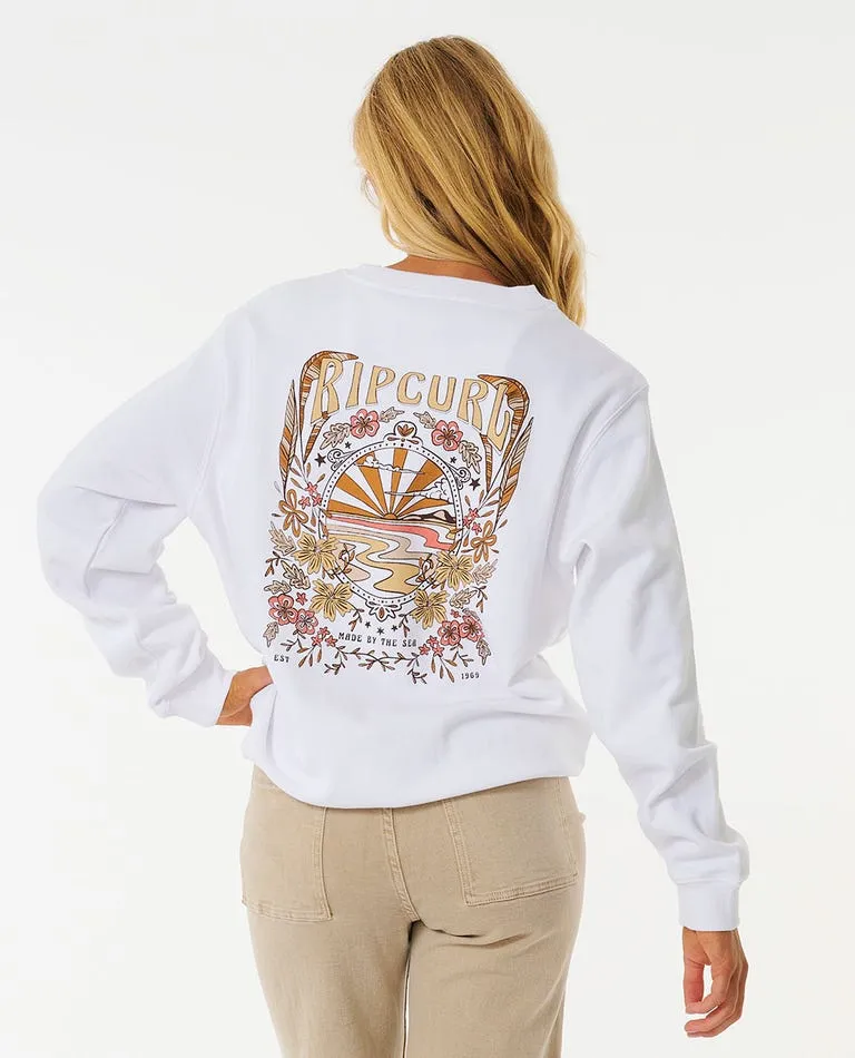 Rip Curl Riptide Relaxed Crew Sweatshirt-Optical White