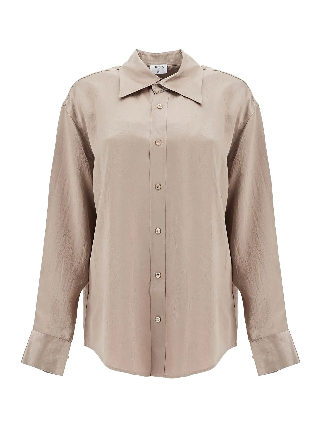 Ruffled Satin Blouse