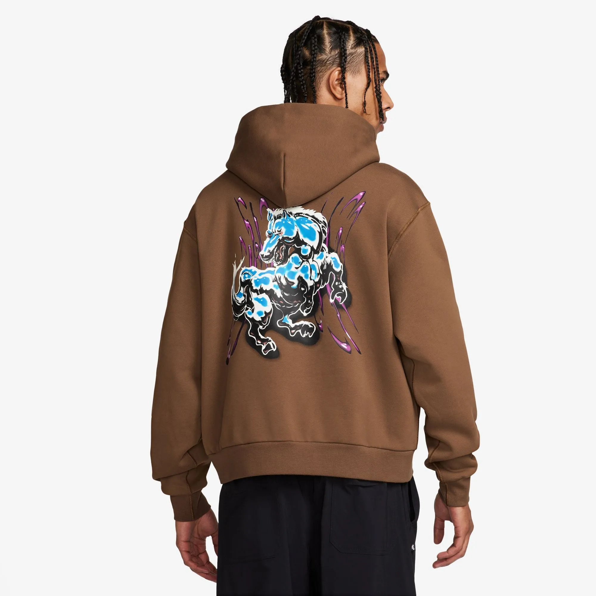 SB SKATE HOODIE LIGHT BRITISH TAN / WHITE