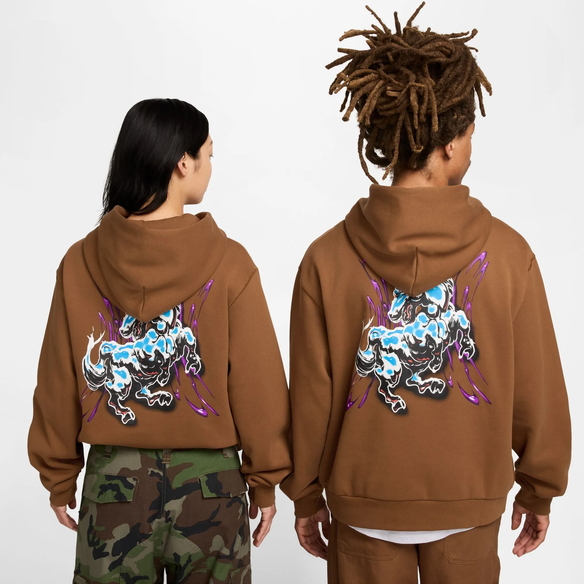 SB SKATE HOODIE LIGHT BRITISH TAN / WHITE