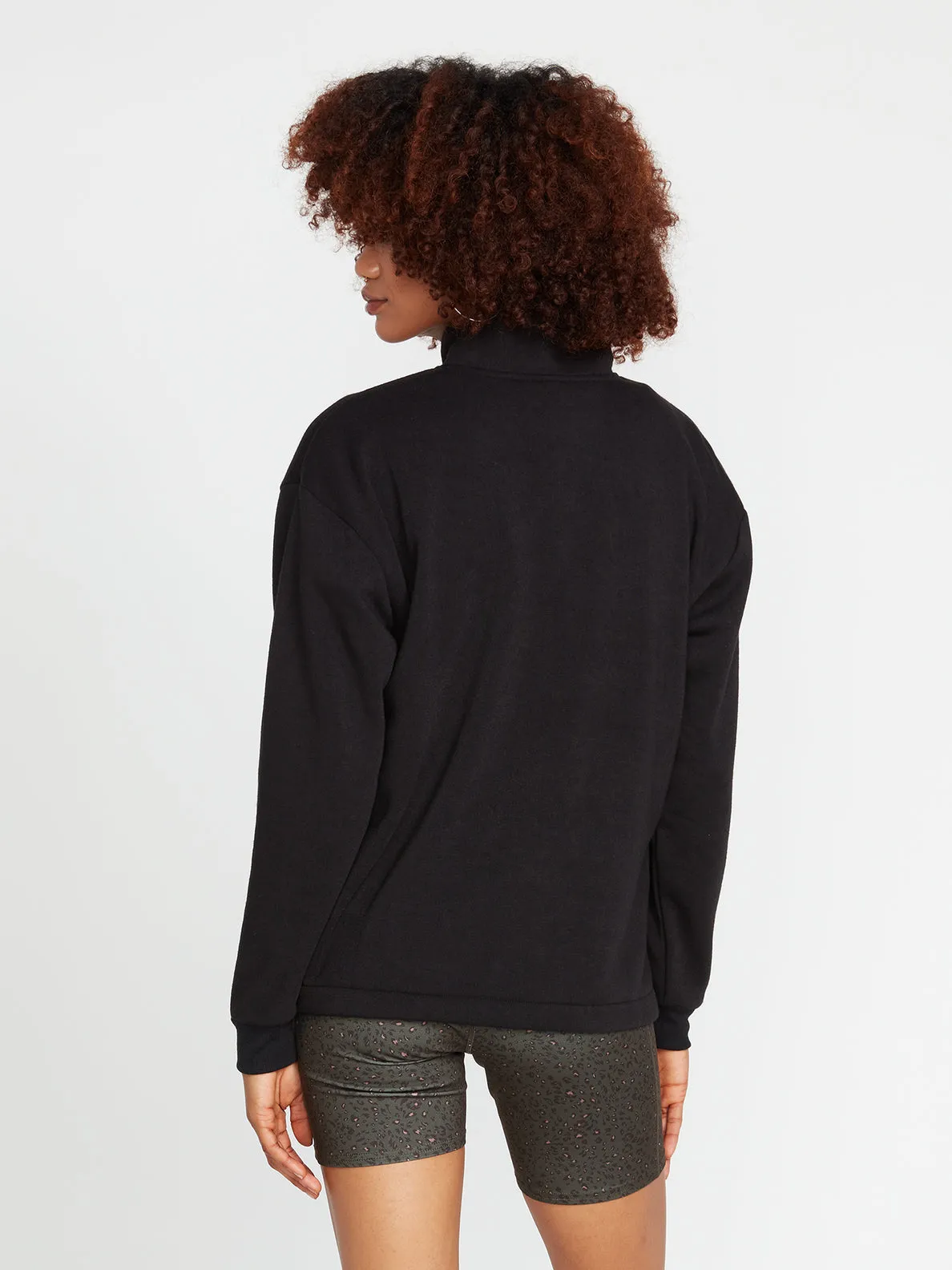 Volcom STN Stackd Mock Neck Sweatshirt-Black Combo